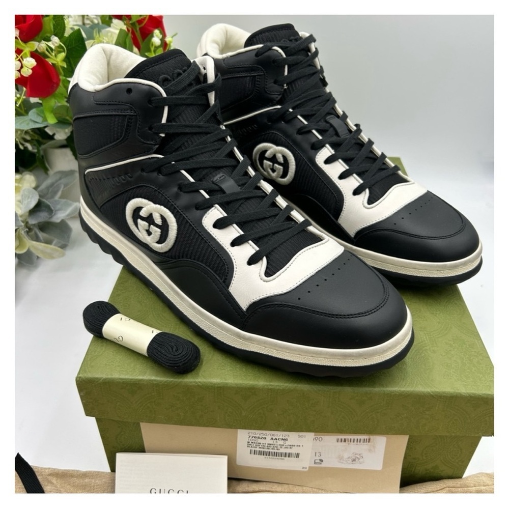 Gucci MAC - 80 high top distressed leather sneakers size 13
made in Italy - Picture 2 of 6